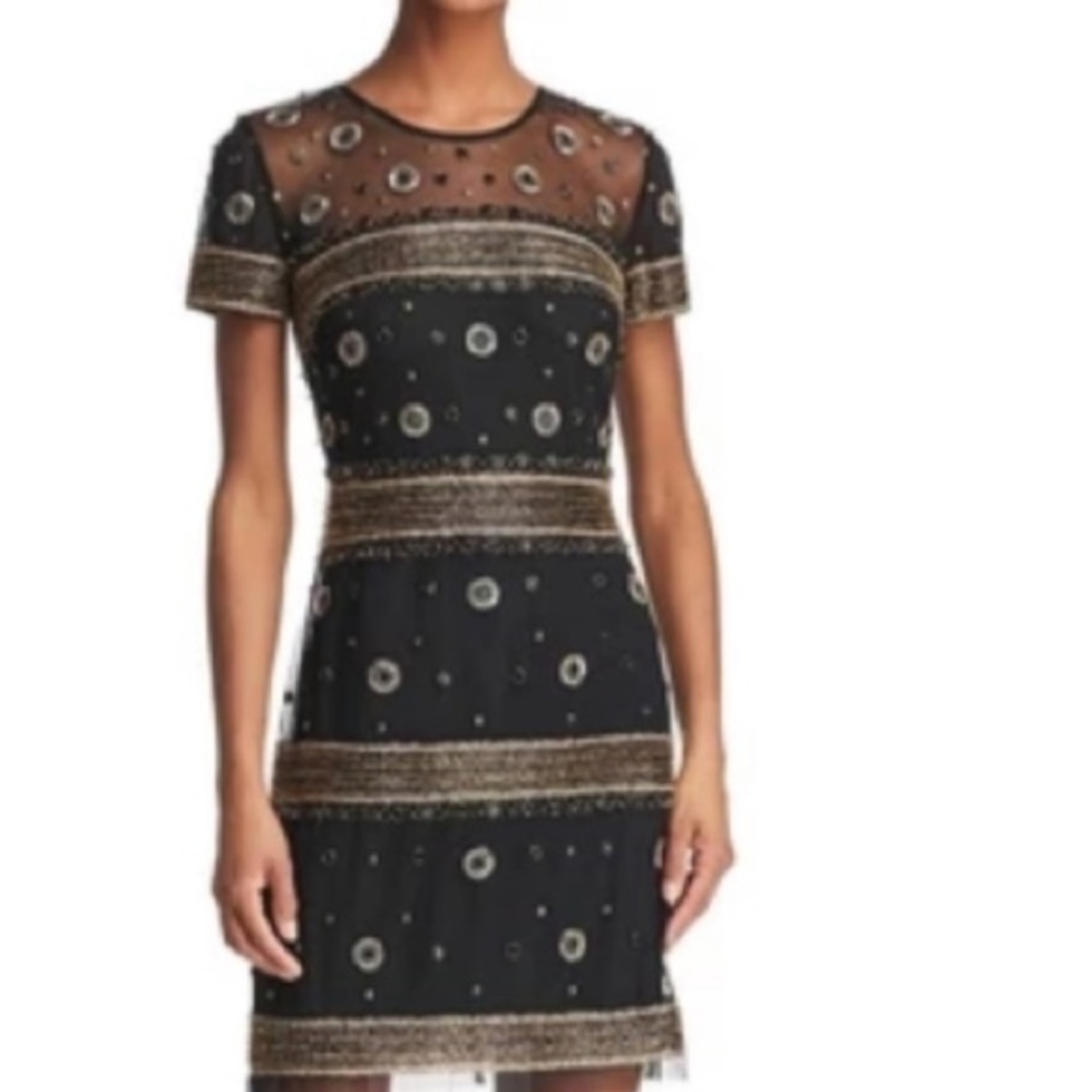 Aidan Mattox short sleeves sequins cocktail dress - Picture 7 of 12